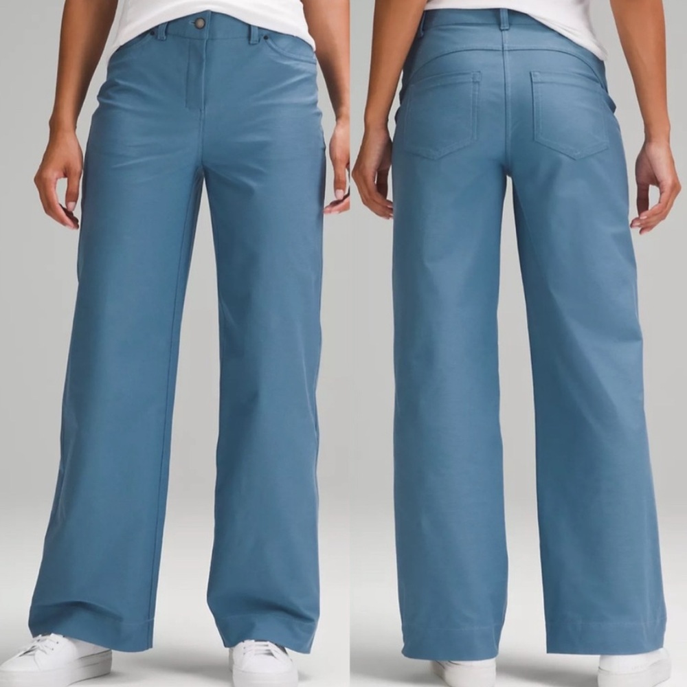 Waist 33” NWT Lululemon City Sleek 5 Pocket HR Wide-Leg Pant Utility Blue